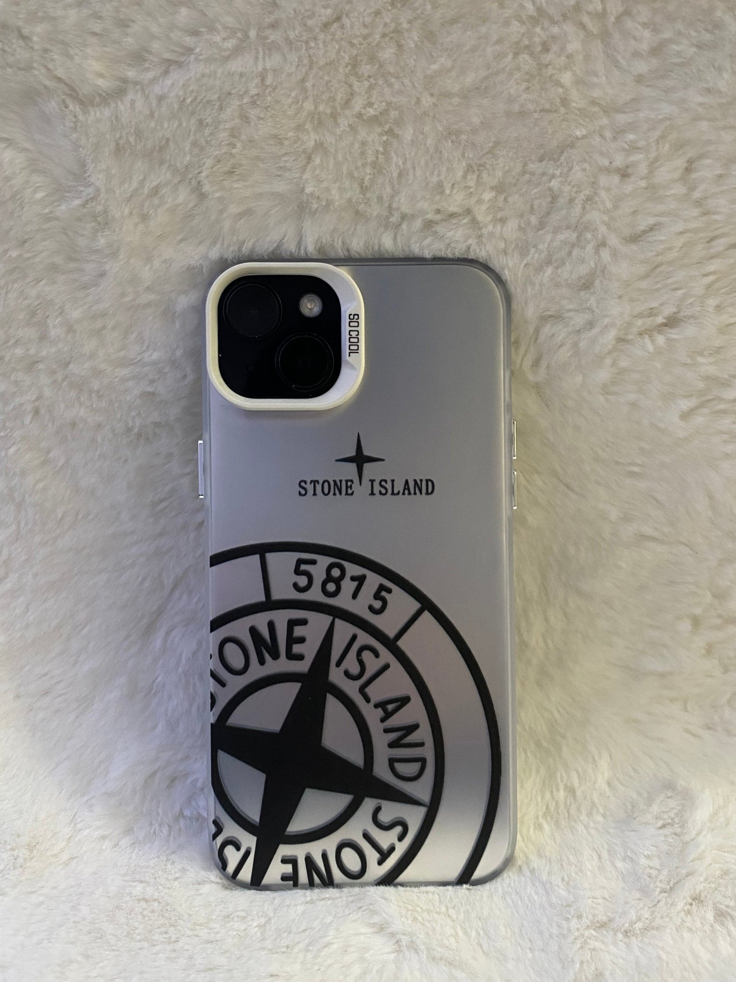 COQUE STONE ISLAND WHITE & BLACK