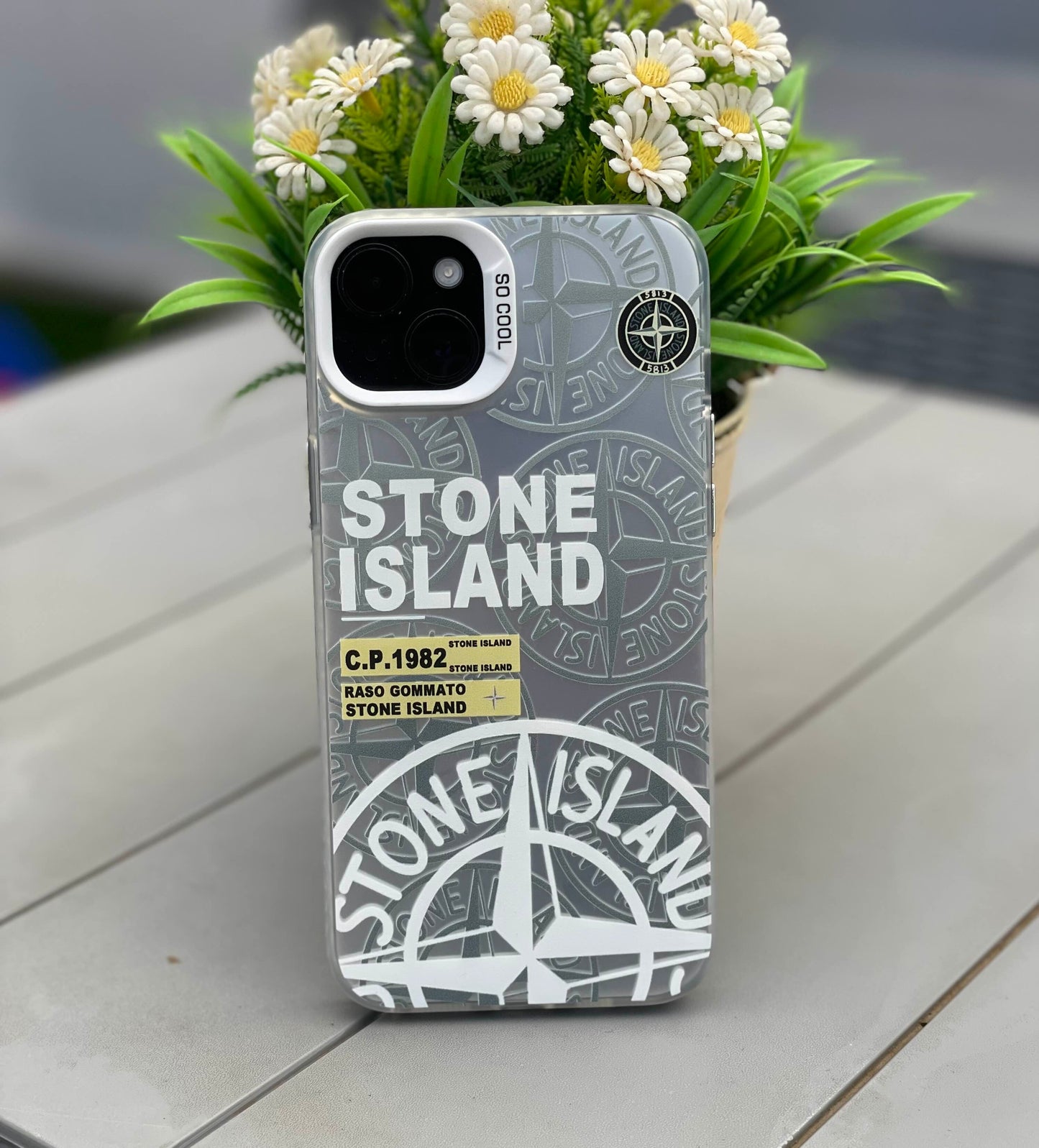 COQUE STONE ISLAND GREY YELLOW